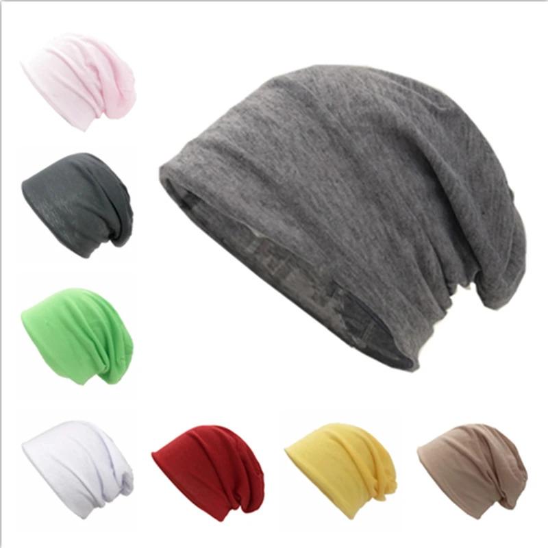 Unisex Knitted Winter Cap Solid Color Hip Hop Slouch Skullies Beanie Casual Hat for Women Men