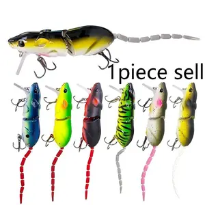 Artificial Mouse Shaped Fishing Lure, Topwater Lure, Fishing Equipment, 1 Count Multi Jointed Swimbait with Hook, Lifelike Fishing Lure, Fishing Tackle, Outdoor Fishing Accessories, Fishing Gear, Artificial Fishing Lures