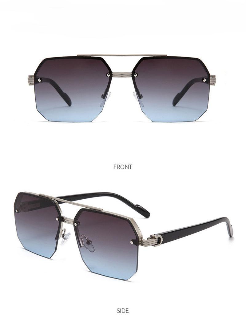 Large-face slimming high-end half-frame sunglasses for men, UV protection, new model for driving