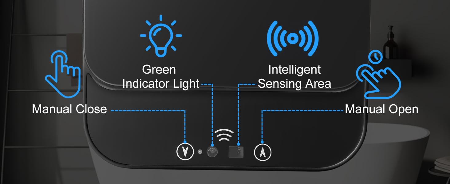 2 Pack 2.2 Gallon Bathroom Automatic Trash Can Touchless Smart Motion Sensor Garbage Can with Lids Small Narrow Electric Garbage Bin for Bedroom Living Room Office