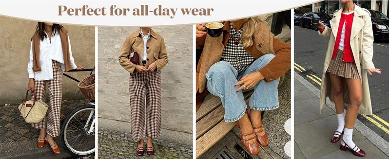 Coutgo Womens Mary Jane Chunky Low Heels Slingback Pumps Closed Square Toe Wedding Dress Shoes