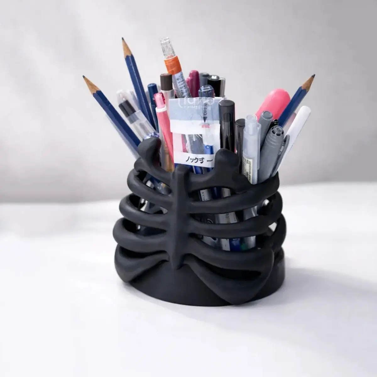 Ribcage Pen Holder, Skeleton Desk Organizer, Gothic Anatomy Office Decor, Unique Desk Accessory, Stylish Workspace Essential, Pen Holder for Desk, Desktop Accessory
