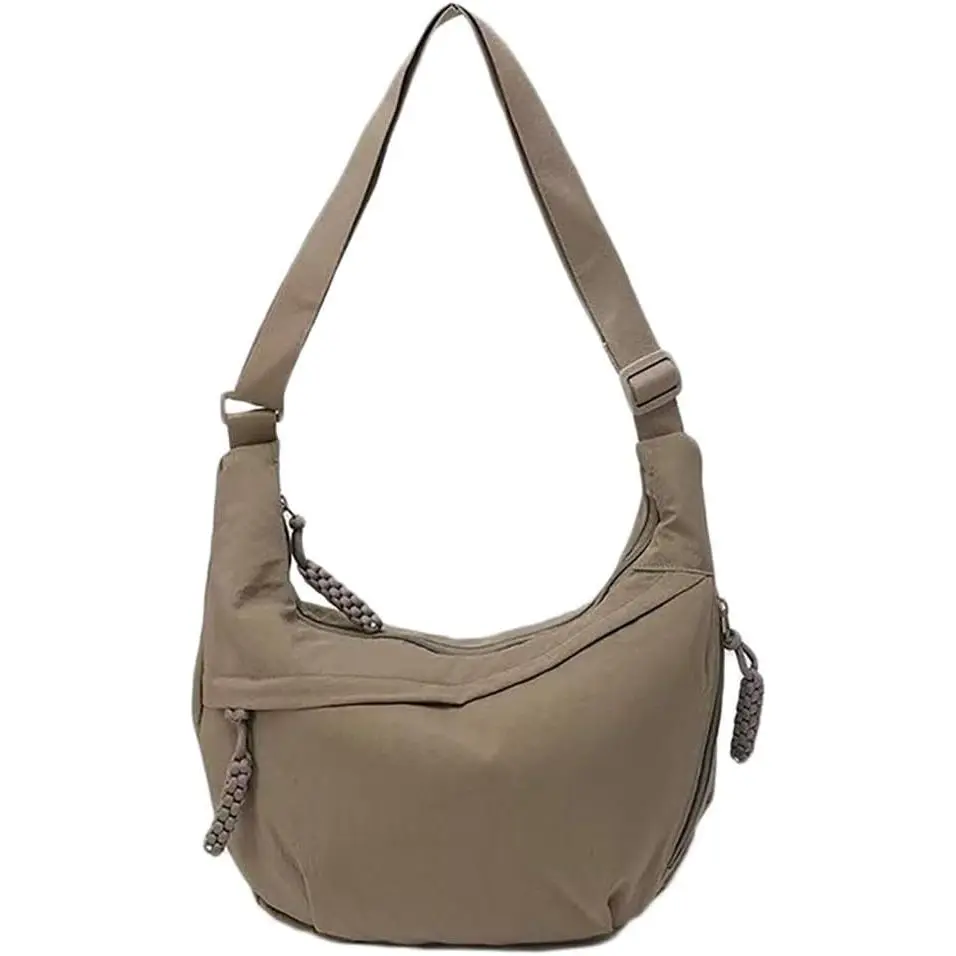 Hobo Bag for Women Men Crescent  Bag Retro Nylon Canvas Crossbody Bag Slouchy Corduroy Dumpling Bag Purse | Retro