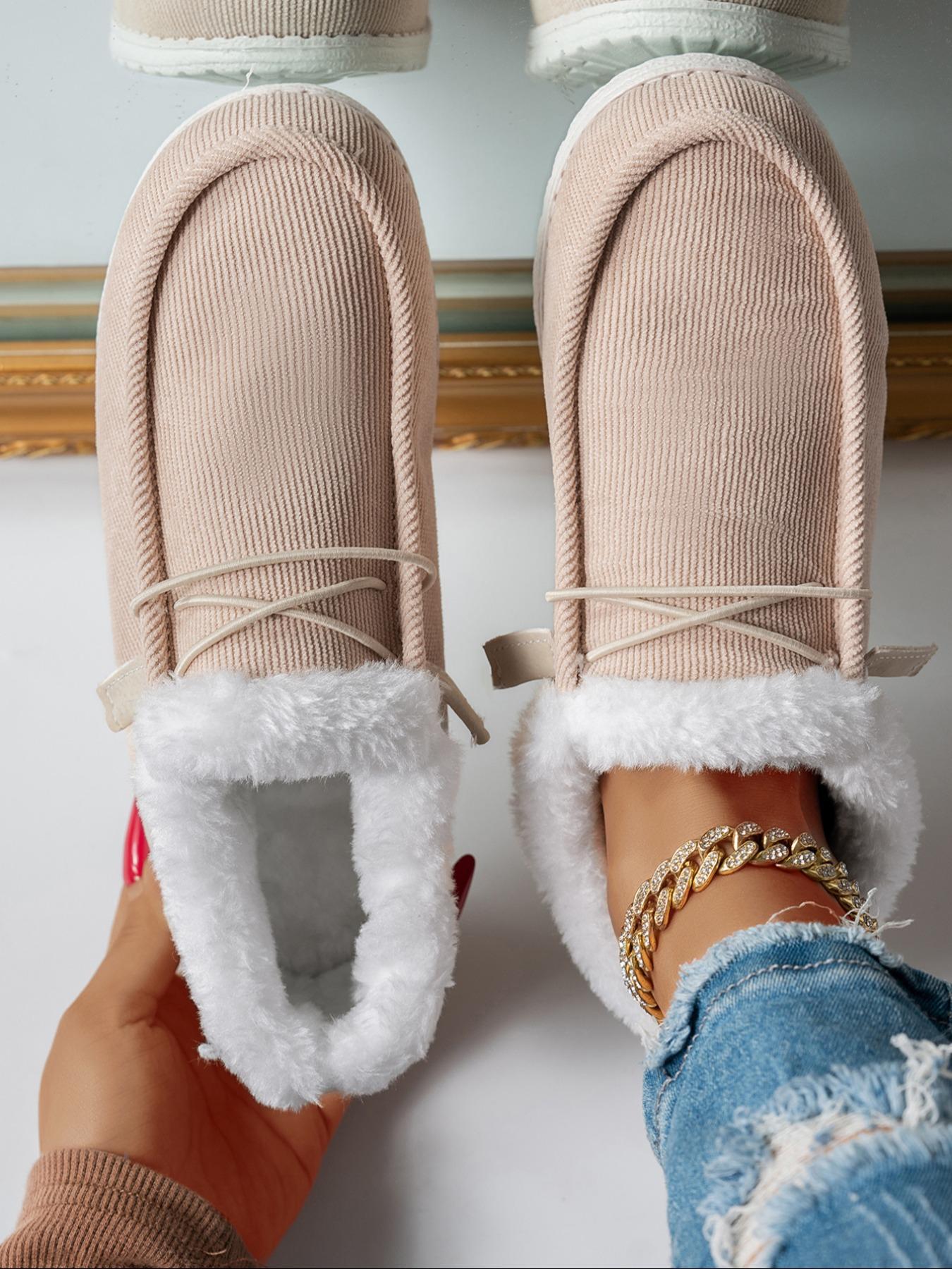 Women's Fleece Lined Corduroy Loafers, Warm & Lightweight Design, Perfect for Fall Winter Daily Wear, Home Outdoor Activities