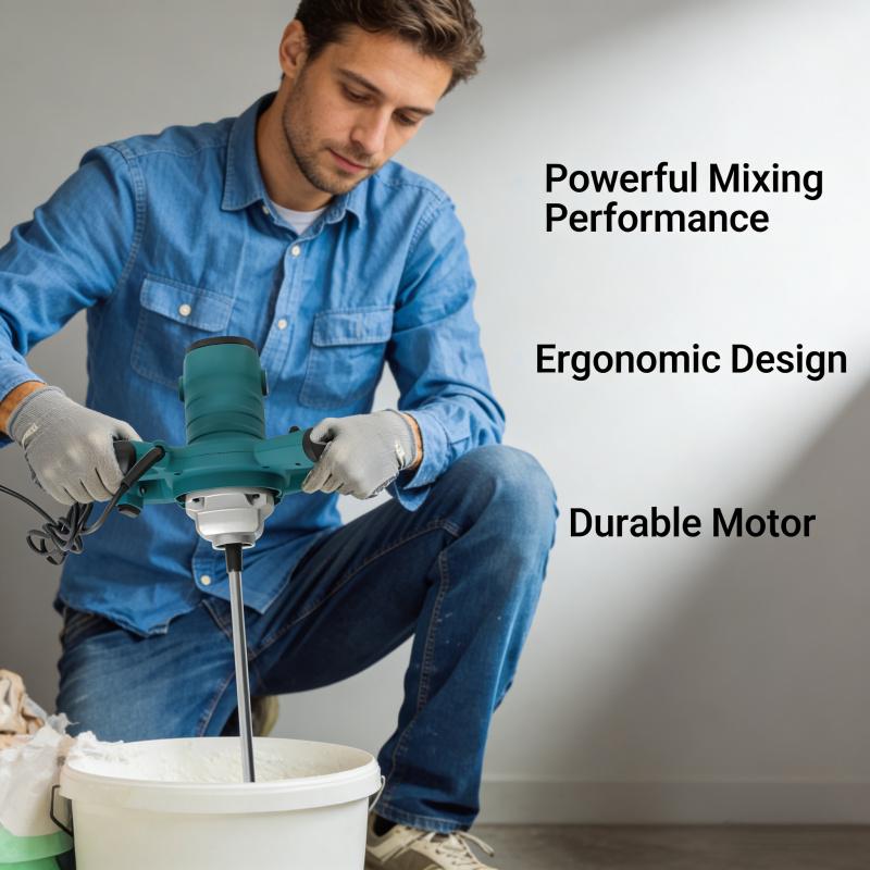 Handheld 6-Speed Adjustable Electric Mixer Portable Mixing Tool Suitable for Mixing Paint, Mortar, Feed, Cement, and More in Various Scenarios