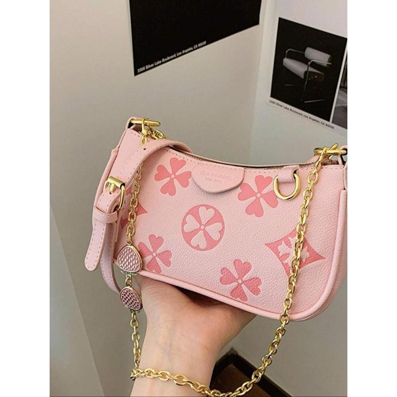 BIGWIG Women's Fashionable Floral Pattern Crossbody Bag, Casual PU Leather Zipper Shoulder Bag for Daily Used, Trendy Versatile High-quality Daily Commuting Bag