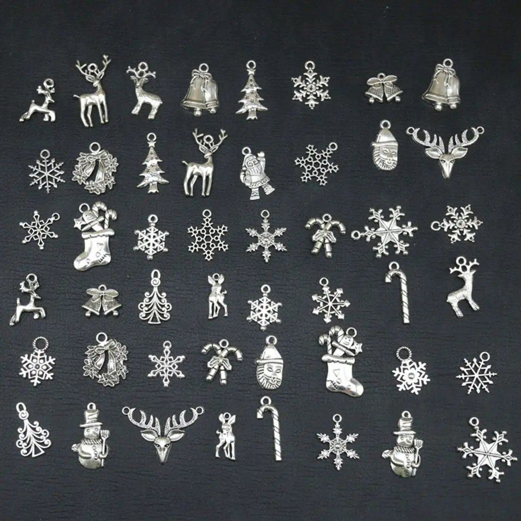 (50pcs/bag) Loose Jewelry Pendant, Christmas Tree Decoration, Handmade Material, New Year Celebration Necklace, DIY Friendly