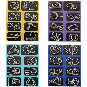 Metal Brain Teaser Puzzles, Set of 32 with Pouch, Steel IQ Games Physics Mind Metal Puzzles for Adults, Basket Stocking Stuffers for Boys Girls Adults Challenge Giftsfidget toys