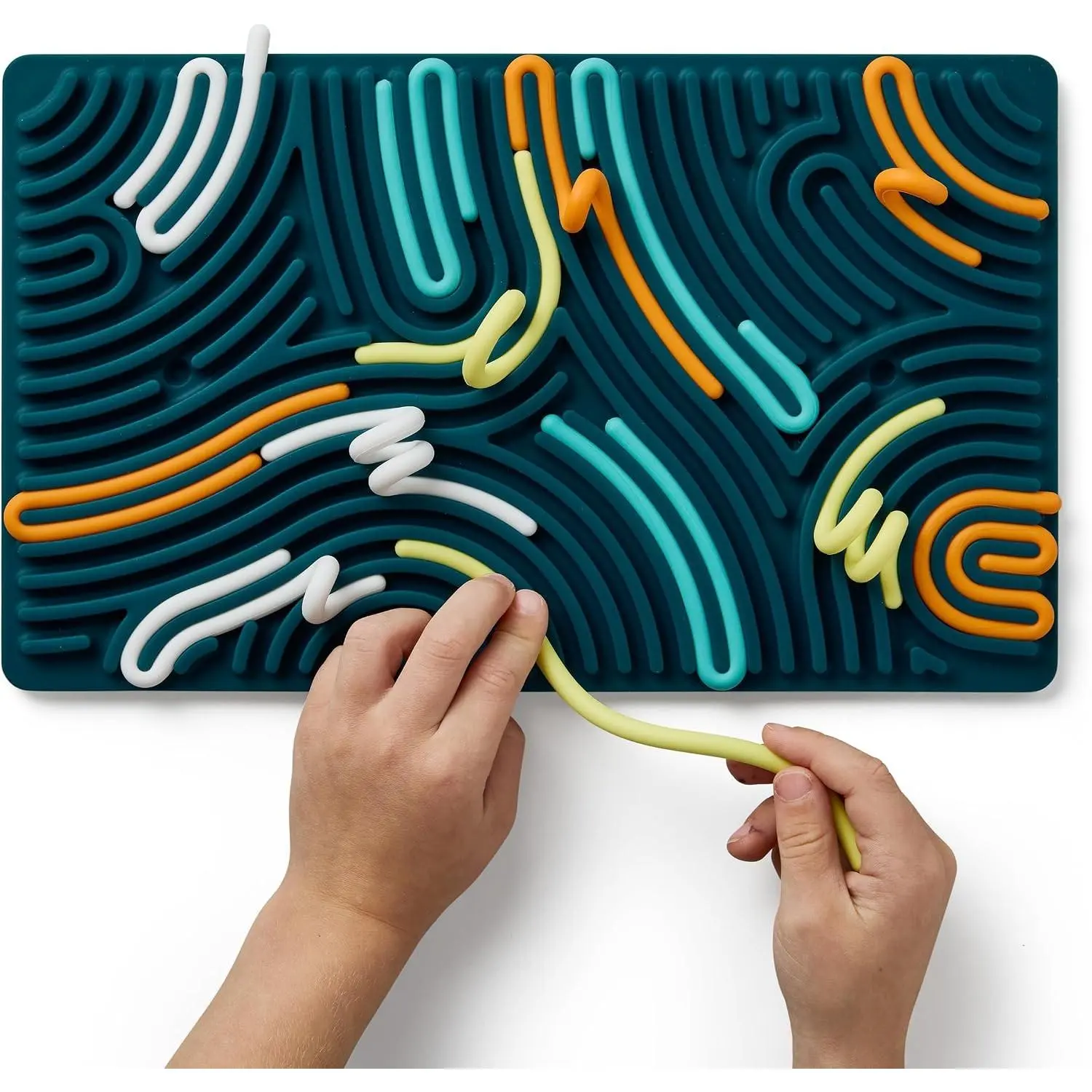 XL Sensory Activity Board – Expandable Silicone Fidget Toy for Stress, Anxiety, ADHD & Autism – Modular, Silent, No Mess - Spruce