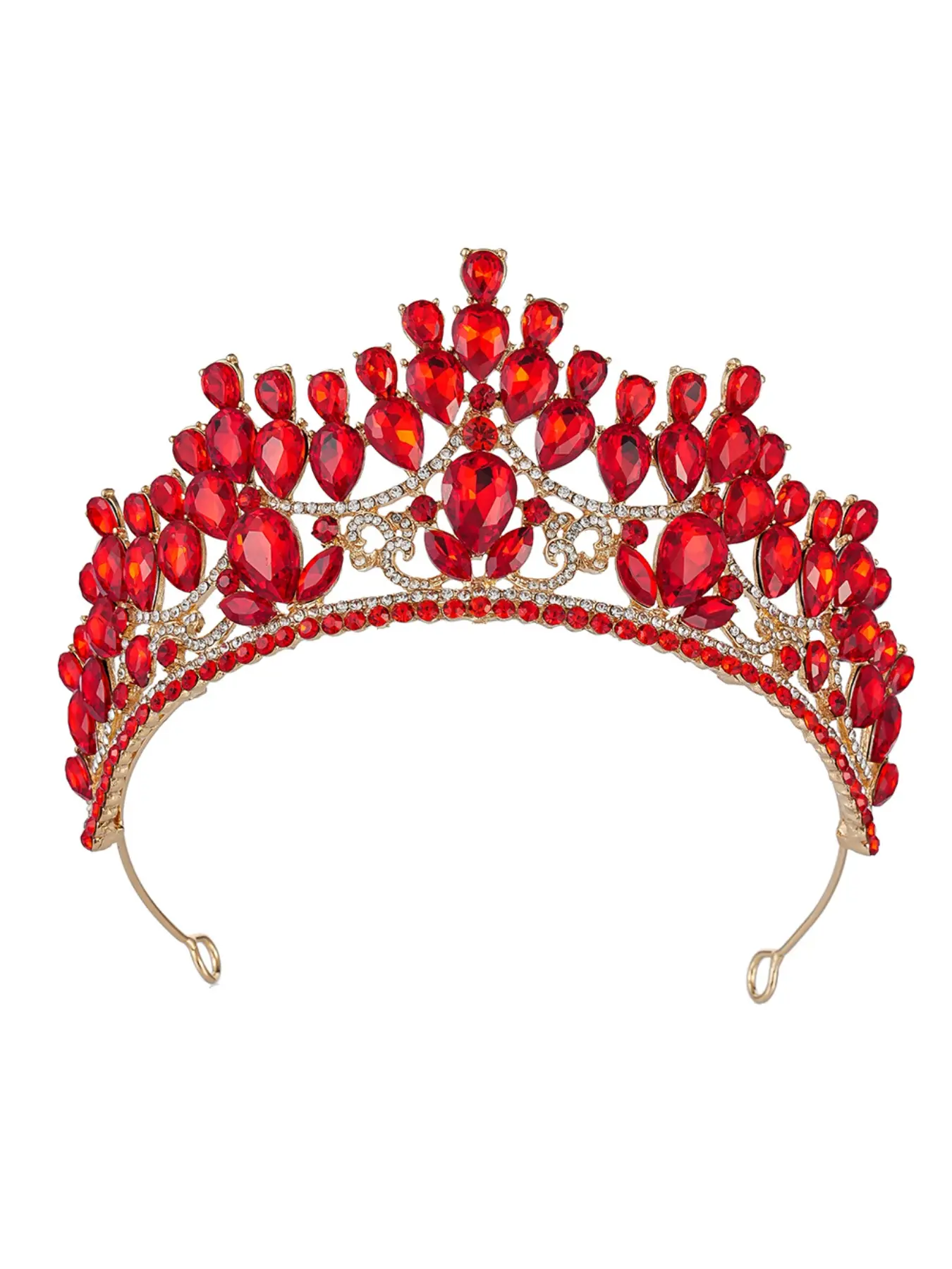 Bride Crown European and American Baroque Alloy Colorful Crown Tiara
