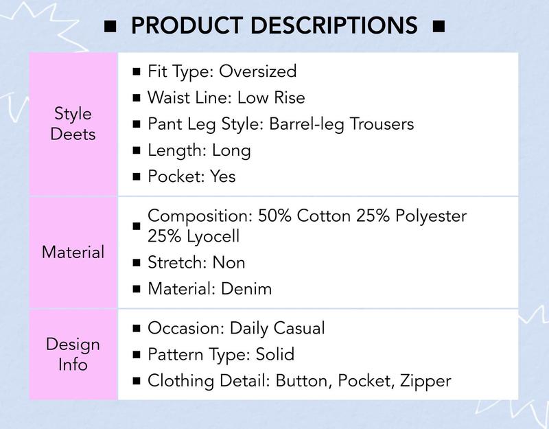 Cider Denim Low Rise Solid Pocket Barrel-leg Jeans