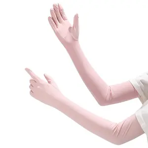 Women Summer Breathable Ice Silk Long Gloves UPF50+ UV Protection Quick Dry Sun Sleeves for Driving Cycling Hiking Gardening Daily Outdoor Use