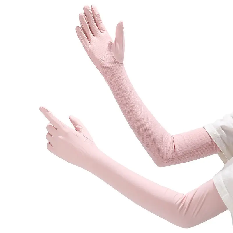 Women Summer Breathable Ice Silk Long Gloves UPF50+ UV Protection Quick Dry Sun Sleeves for Driving Cycling Hiking Gardening Daily Outdoor Use