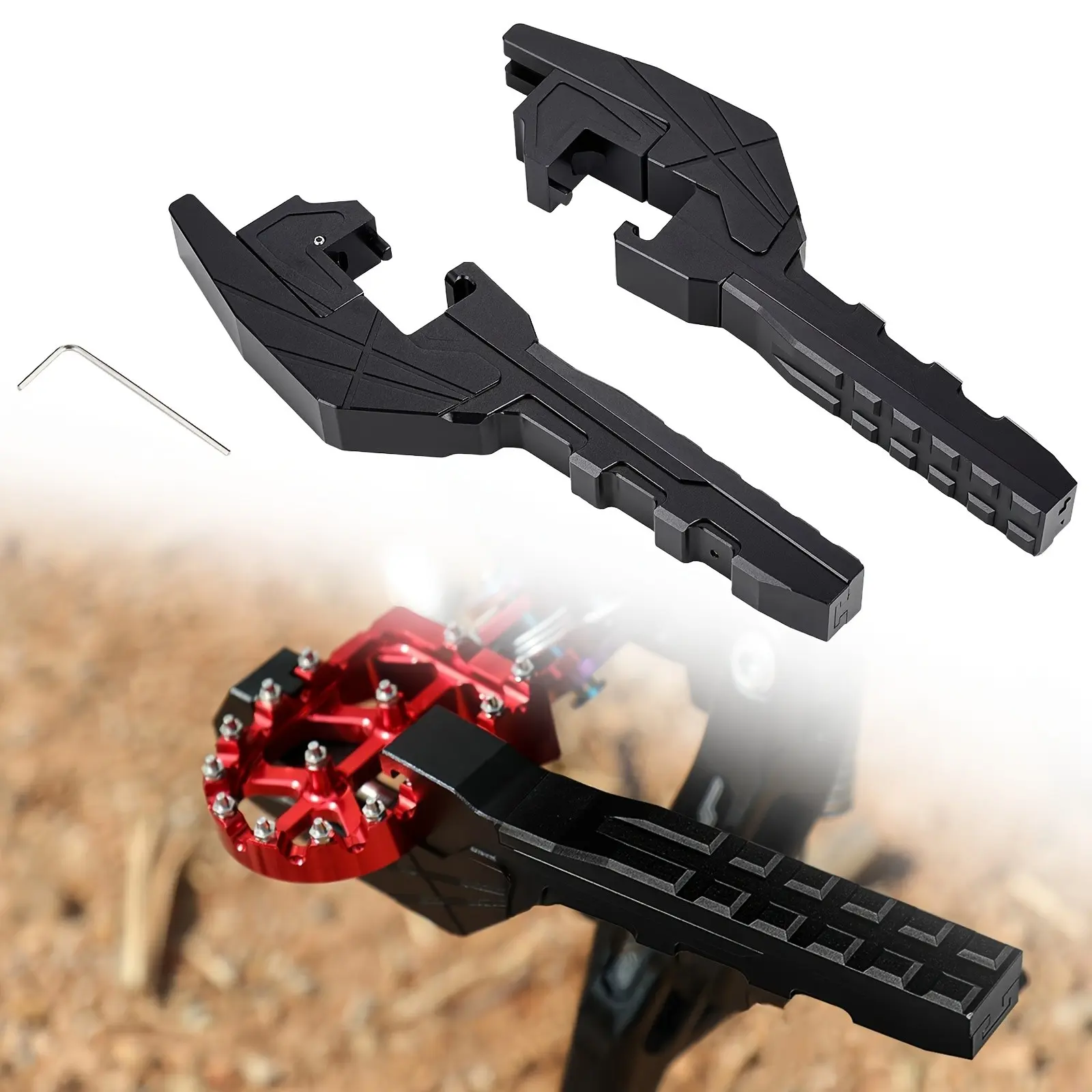 1 Pair Motorcycle Passenger Foot Pegs Extender, Cnc Footpegs for Surron Light Bee S X, Segway X160 X260 Electric Dirt Bike