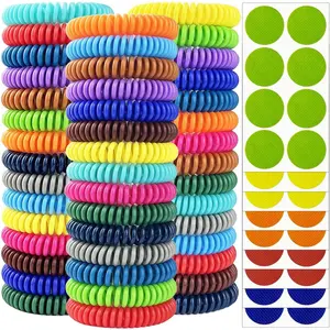 Mosquito Repellent Bracelets 45 Pack, Individually Wrapped Mosquito Repellent Bands with 60 Pcs Mosquito Stickers Patches, DEET Free Insect Bug Repellent Wristbands for Adults and Kids