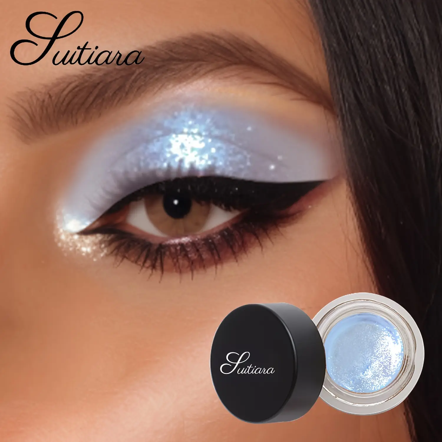 2 Pcs Icy Shimmer Jelly Eyeshadow | Long-Lasting Luminous Wear | Cool Tone Sparkle | Luxe Eye Statemen, Frosty Glow, Effortless Blending, Non-Creasing, Sophisticated Shimmer, No-Fade Finish, High-Shine Women's Makeup, Christmas And New Year