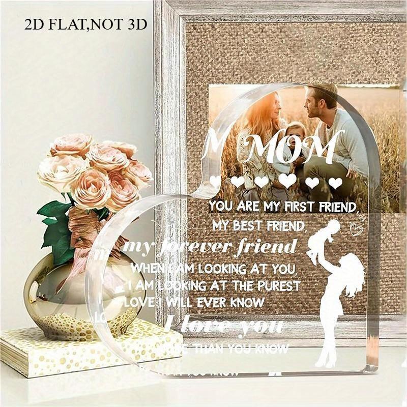 2D Mom You Are My First Friend Best Friend Forever Friend Heart Acrylic Plaque | Perfect for Mother'S Day, Birthday Contemporary Style, Bedroom Use, Tabletop Mounting