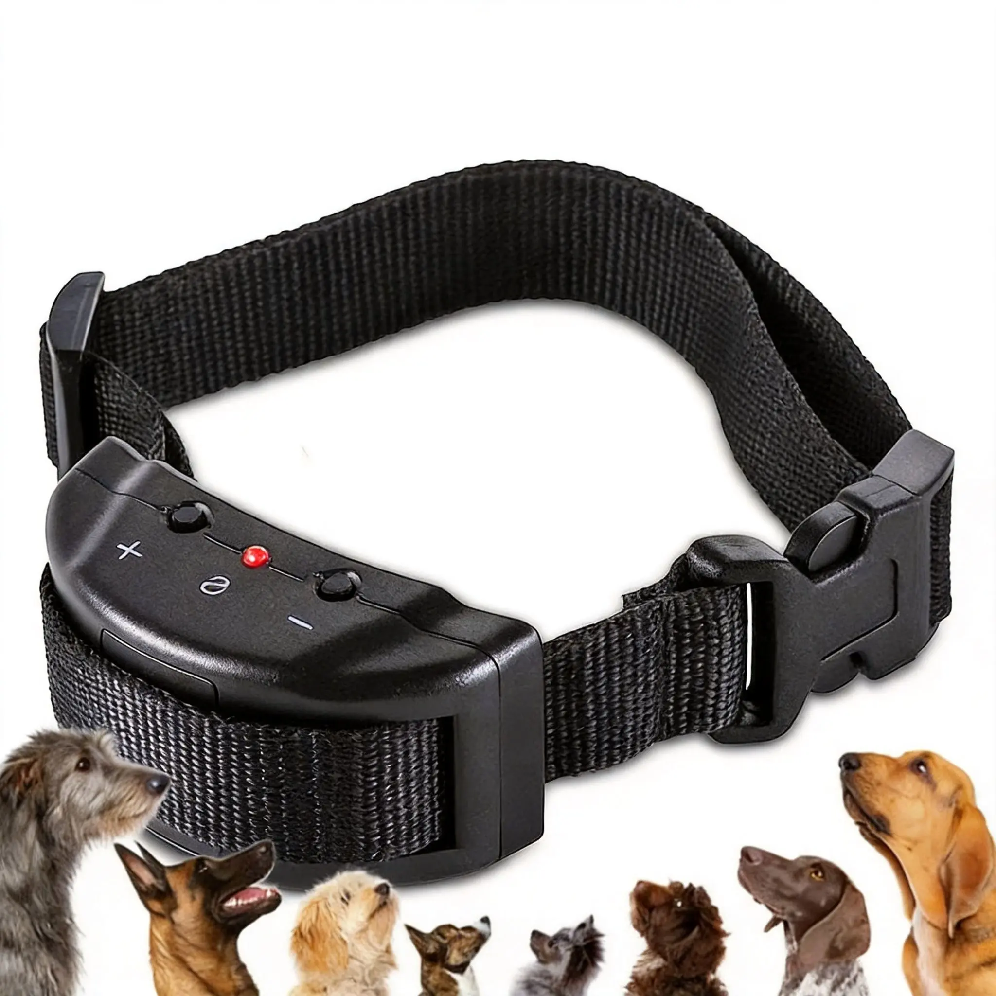 Dog Basic Anti-Bark Training Collar for Small, Medium, Large Dogs - 7-Level Adjustable Sensitivity, Waterproof Pet Supply Accessory
