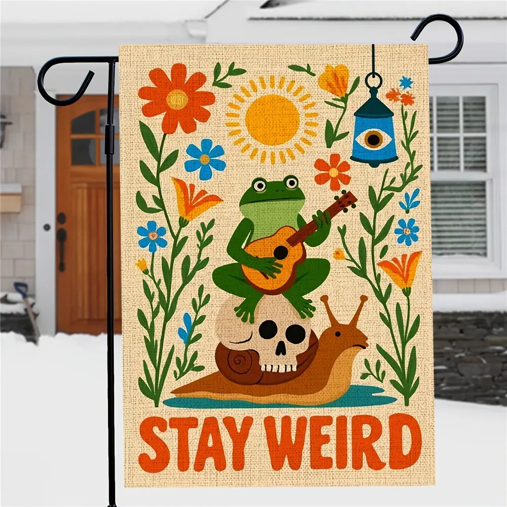 New Summer Garden Flag, Festival Party Outdoor Decoration, Guitar Decorative Garden Flag, Vintage Sunlight Courtyard Home Decor