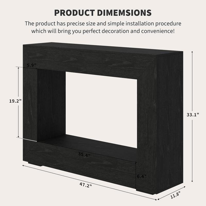 47" Entryway Console Table, Farmhouse Narrow Sofa Table with Storage Shelf, Modern Farmhouse Industrial Accent Table for Living Room Hallway Foyer