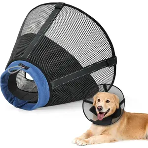 Dog Cone Collar to Stop Licking, Soft Mesh Recovery Collar After Surgery with Liner, Elizabeth Cone Alternative for Medium and Large Dogs, for Surgery, Spay, Neuter, Wound Care,L,Black