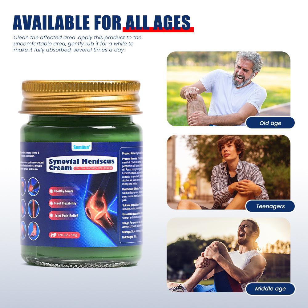 Sumifun Synovial Meniscus Cream 50g - Herbal Joint & Muscle Relief for Comfort & Flexibility - Healthcare Therapy arnica con diclofenac oy naproxen o joint protection bee venom joint relief cream