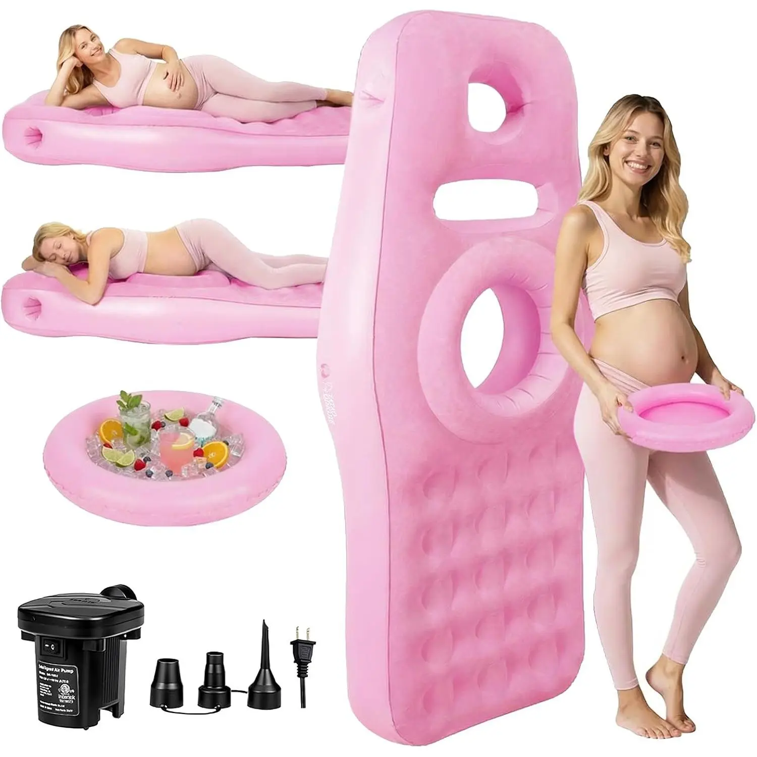 Inflatable Pregnancy Pillow with Belly & Head Hole, Prone Pregnancy Pillow for Stomach Sleepers, Belly Pillow Pregnancy Mattress for Pregnant, Maternity airbed Pool Float for Massage