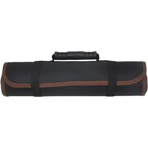 23 Pocket Car Tool Bag Roll Up Organizer - Portable Wrench Organizer & Tools Storage Bag with Zipper Pouch - Roll Up Tool Pouch with Easy-Grab Handle  Men Dad Boyfriend Mechanic (Black)