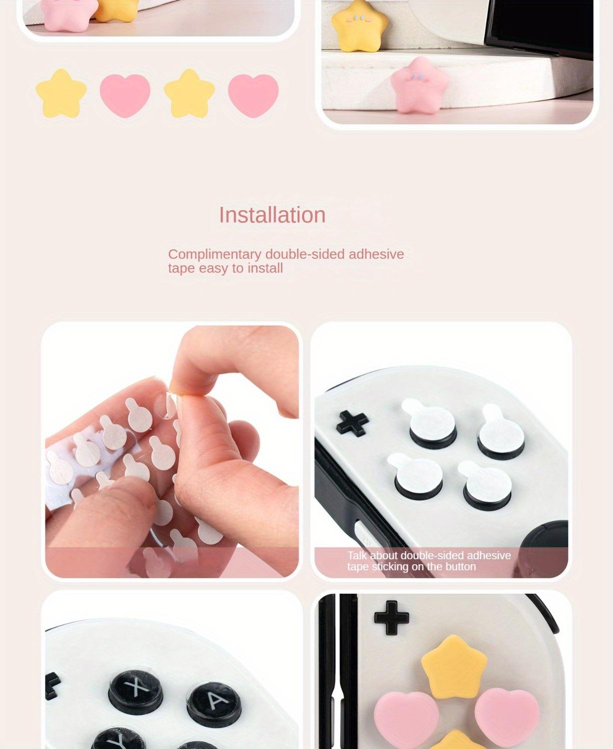 Silicone Thumb Grip Caps for Nintendo Switch/OLED - Non-Slip, Durable Joystick Covers with Cross Button Stickers - Perfect Gift Set