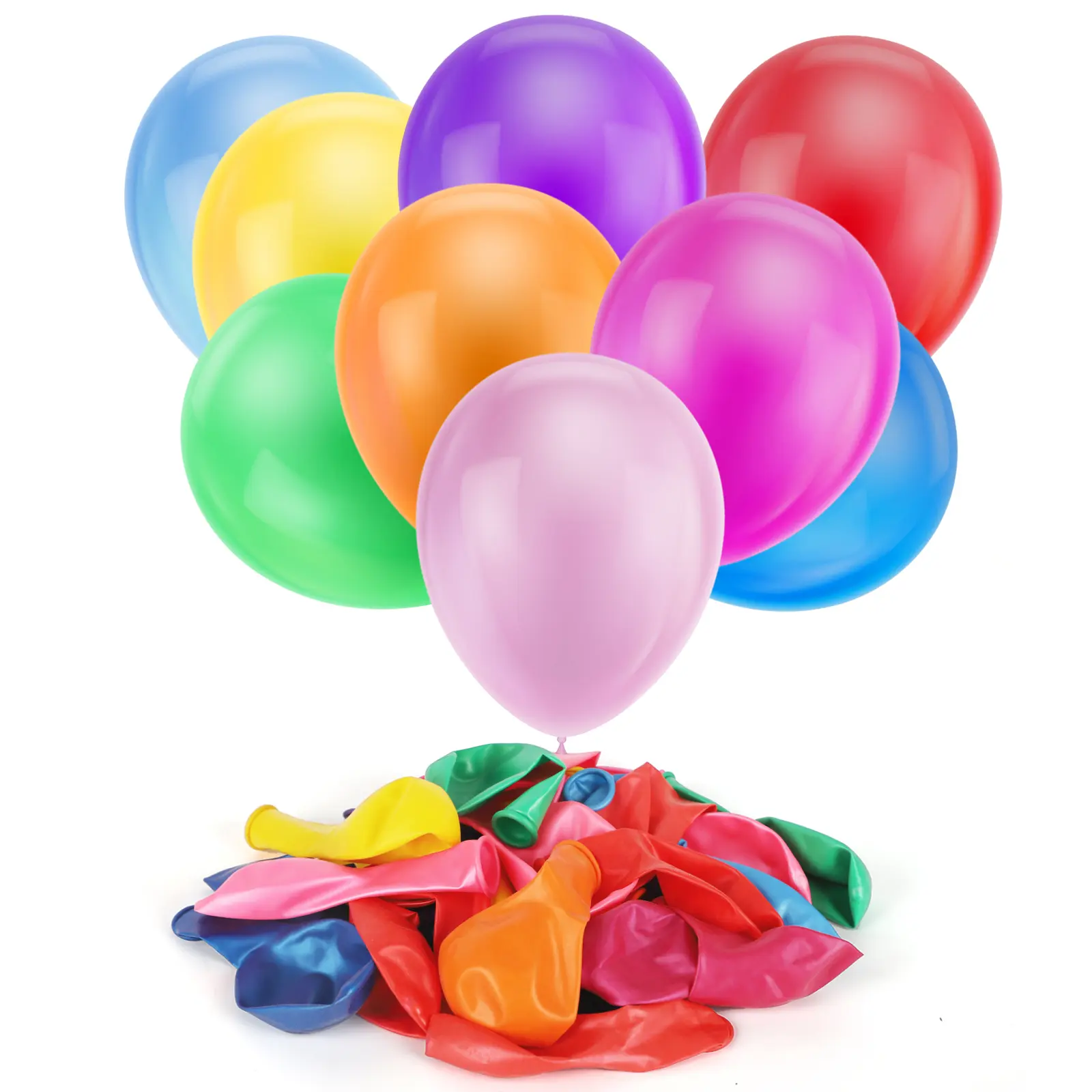 100Pcs Thick Round Latex Balloons, Multi-Color Festive Party Decorations for Father's Day, 4th of July