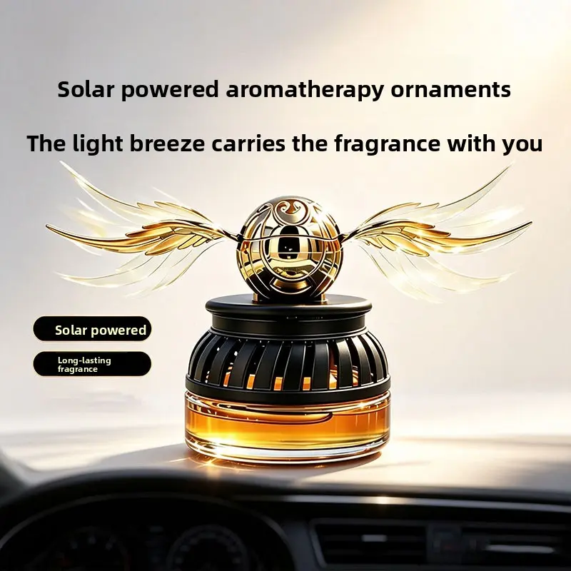 Solar-Powered Wing-Style Rotating Car Dashboard Perfume Holder, Premium Automotive Interior Car Fragrance Accessory