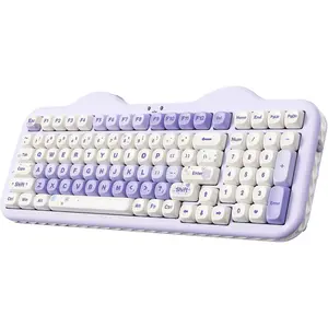 C98  Mechanical Keyboard with Number Pad,99 Key BT5.0/2.4G/USB-C Hot Swap Gasket Mount with PBT MOA Keycaps,Custom RGB,Cute Cake Keyboard for Win/ (, Milk V2 Linear )