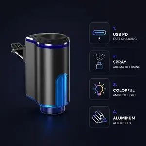 Smart Car Air Freshener with LED Light, 1 Set Long-Lasting Car Air Diffuser and Fragrance Machine, Car Aromatherapy Machine, Car Aroma Diffuser, Car Interior Accessories #GLOBAL PICKS