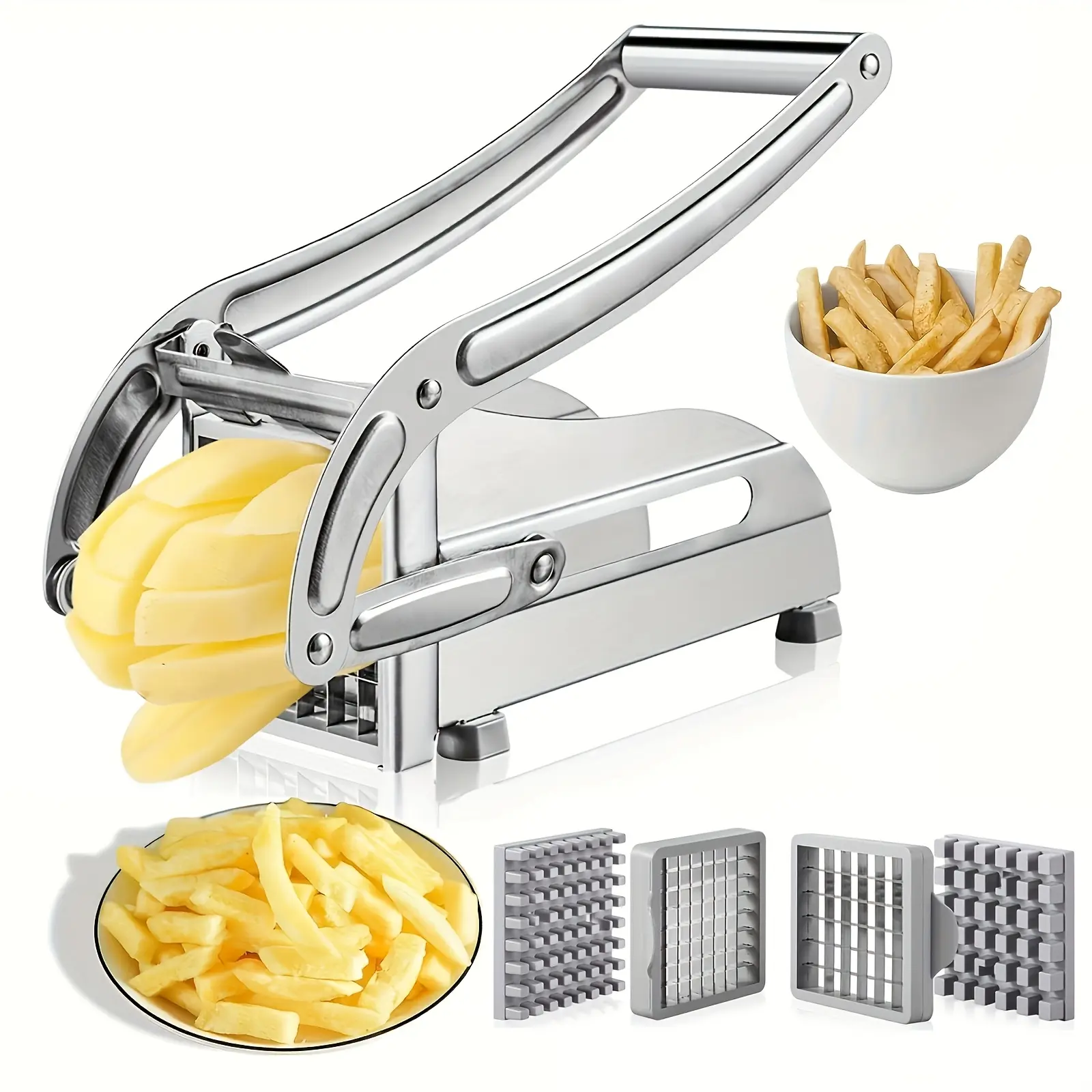 Vegetable Cutter, French Fry Cutter, Stainless Steel Fruit Cutter, French Fry Chopper, Potato Slicer, Vegetable Chopper, Onion Chopper, Food Chopper, Chop Potatoes Carrots Cucumbers, Kitchen Supplies, Kitchen Gadgets, Kitchen Additions
