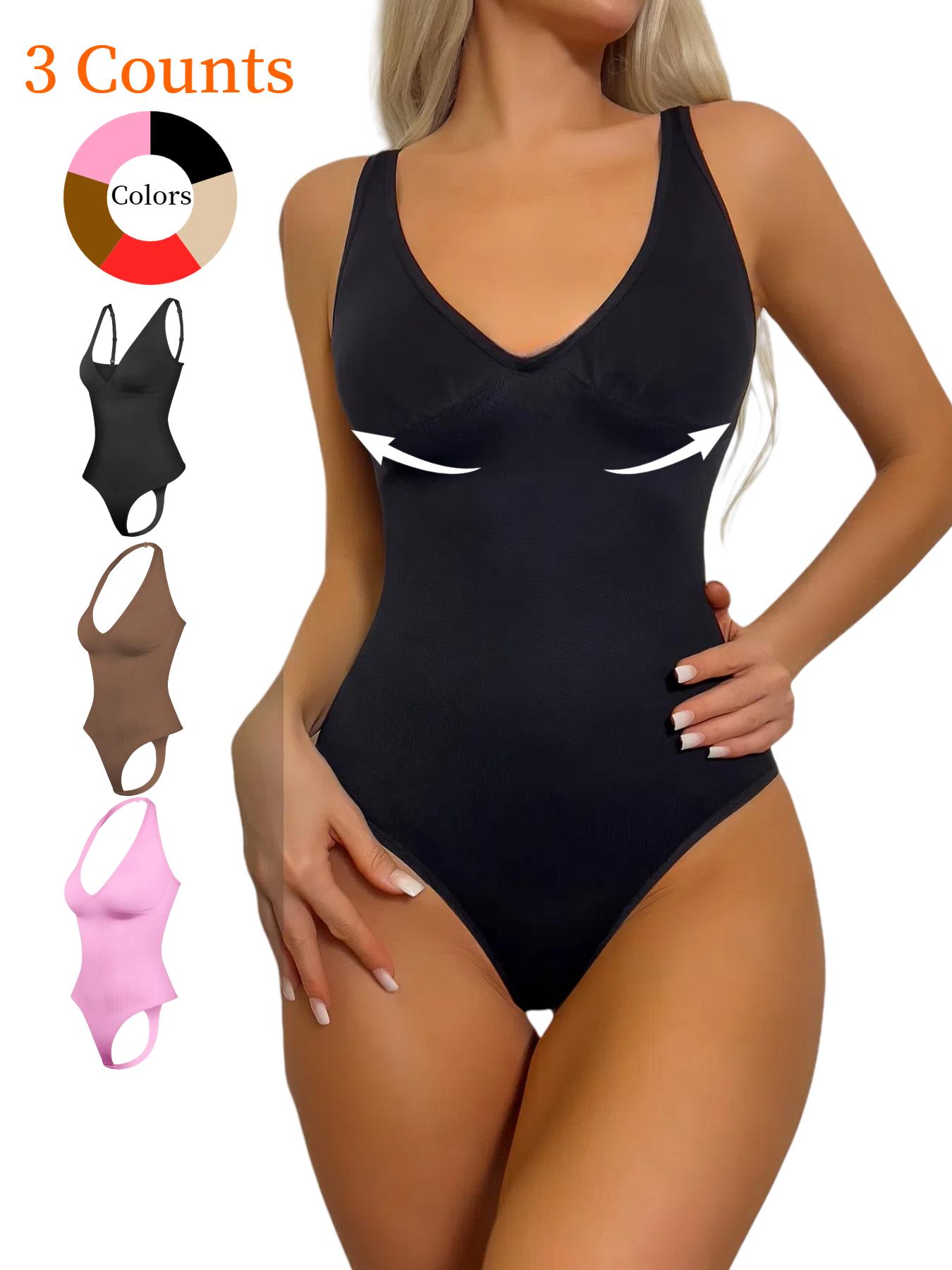 Women's Adjustable Convertible Strap Bodysuit, Tummy Control High Compression Shapewear, All-Seasons Slimming Suit, Kardashian Style, Basic, Crop, Fit, Underwear