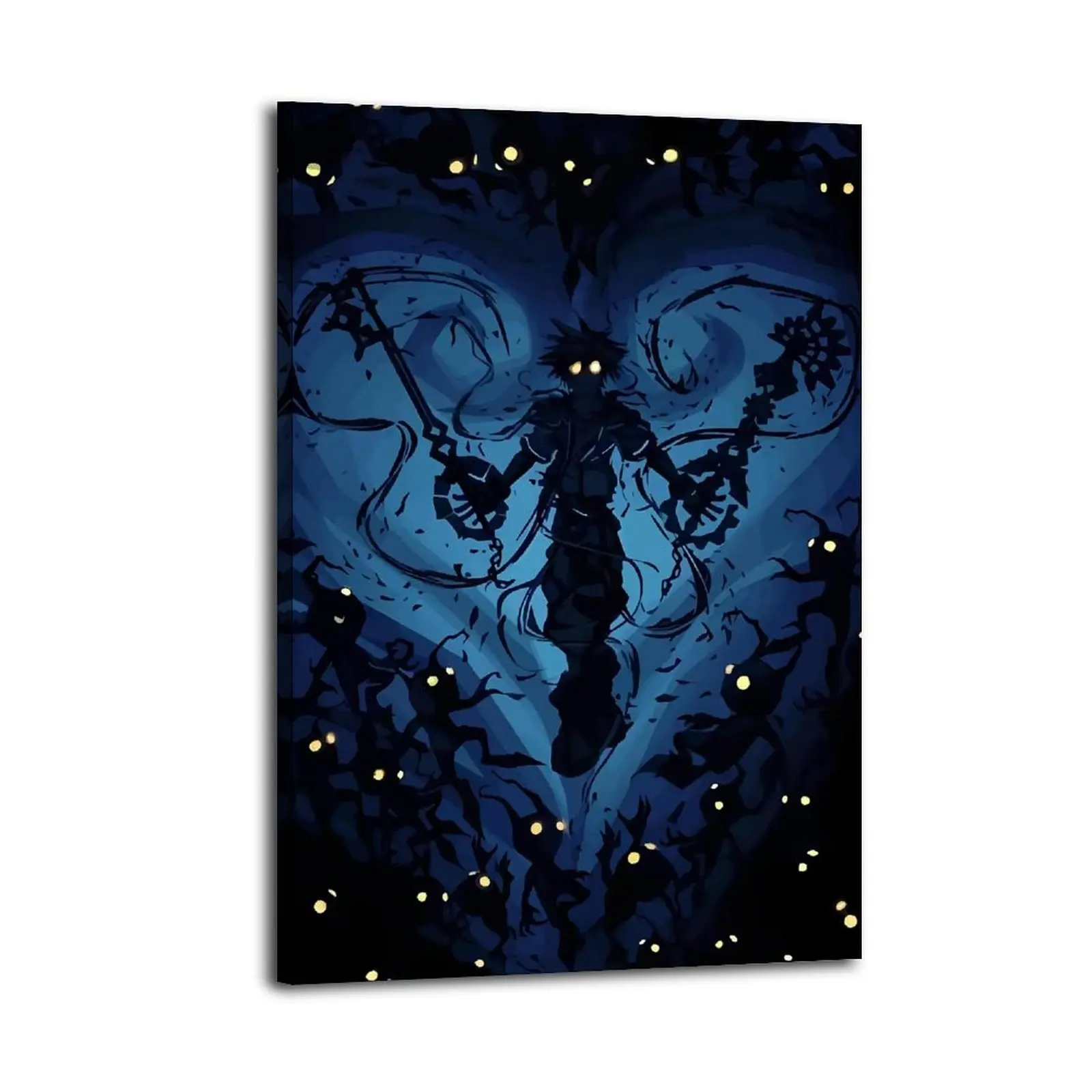 Kingdom Hearts Sora Surrounded by Shadows Canvas Painting| Bedroom Art | Bathroom Art | Trendy Wall Art | Funky Wall Art