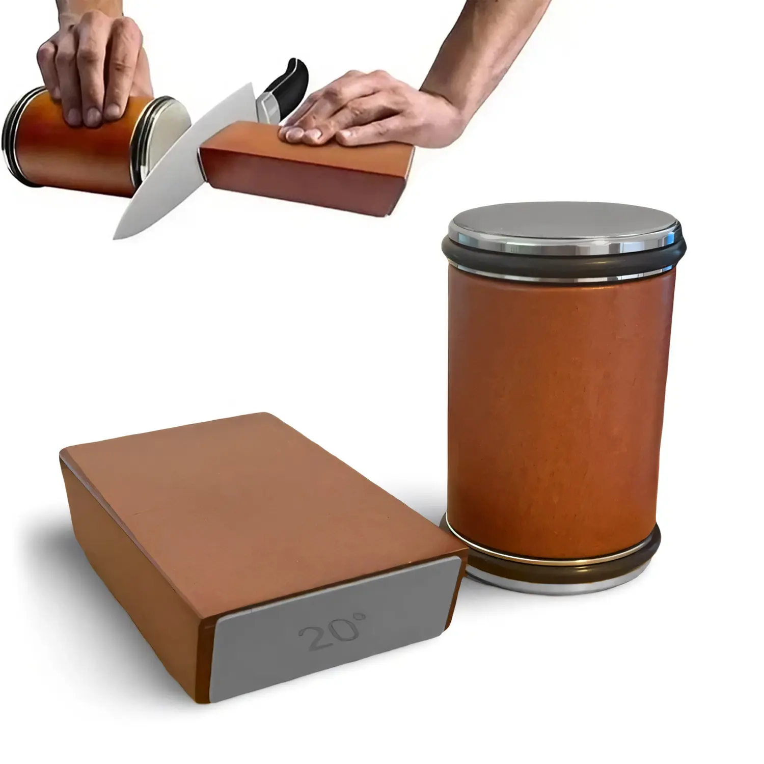 Professional Rolling Knife Sharpener with Magnetic Angled Base Multipurpose Kitchen Knives Sharpening Stone Set Adaptive Blade Repair Tool for Home Outdoor Camping DIY Maintenance Gadget