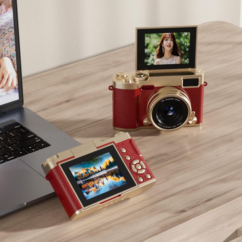 1080P HD Flip Screen Digital Camera with 2.4'' Large LCD, 16X Zoom & Built-In Flash - Beauty Filters, Long Battery Life, Portable HD Videographer Camera Suitable for Vlogging, Selfies, YouTube, Smartphones (//)