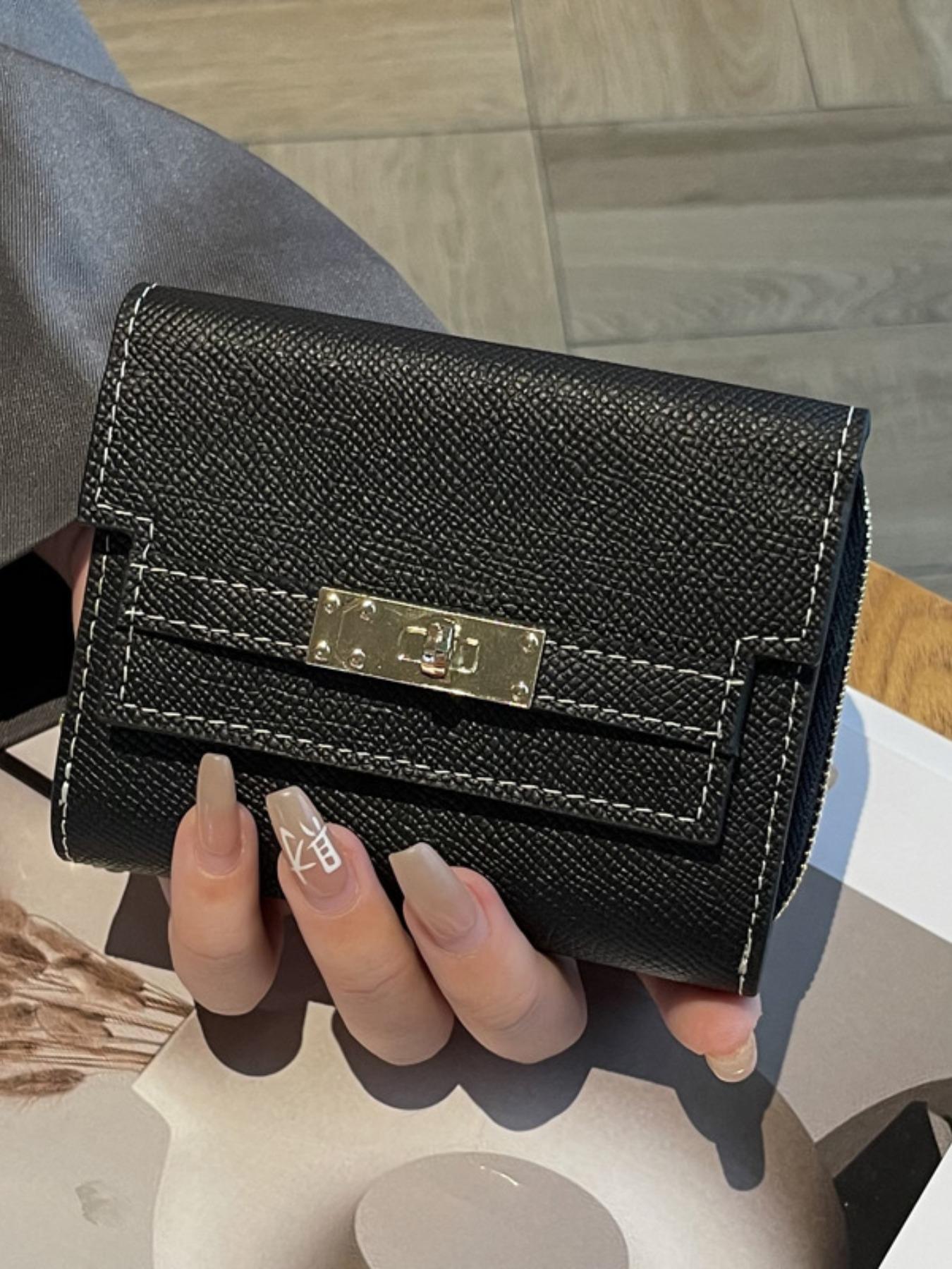 Ultra-Thin Leather Card Holder with Lock & Keychain, Compact Zipper Card Case, Exquisite Unisex Design for Daily Travel & Portable Carry