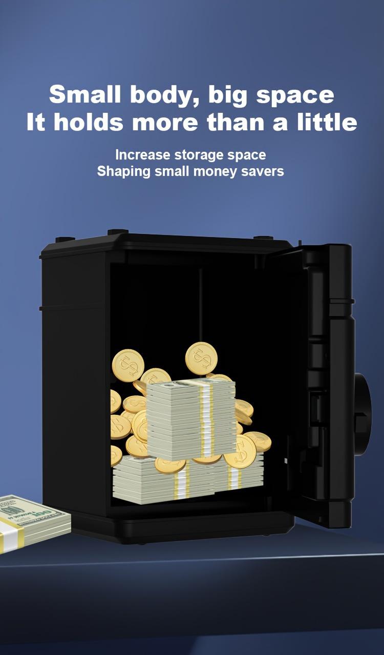 1pc Electronic Piggy Bank ATM Machine with Fingerprint and Password Security - Acrylic Black, Real Money Savings Bank for Birthday, Halloween, Thanksgiving, Christmas Gift Decor Ornaments Multicolor