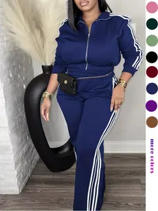 Women's Tracksuit Set, Casual Long Sleeve Zip Up Jacket & Pants Set for Spring & Fall, Women's Clothes for Daily Wear, Sweatsuit Set Outfit