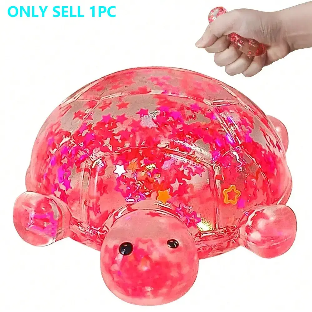Sugar Turtle Sensory Stress Relief Squeeze Toy, Shiny Sticky Relaxing Toy, Cool Summer Fidget Toy, Fun Birthday and Party Gift