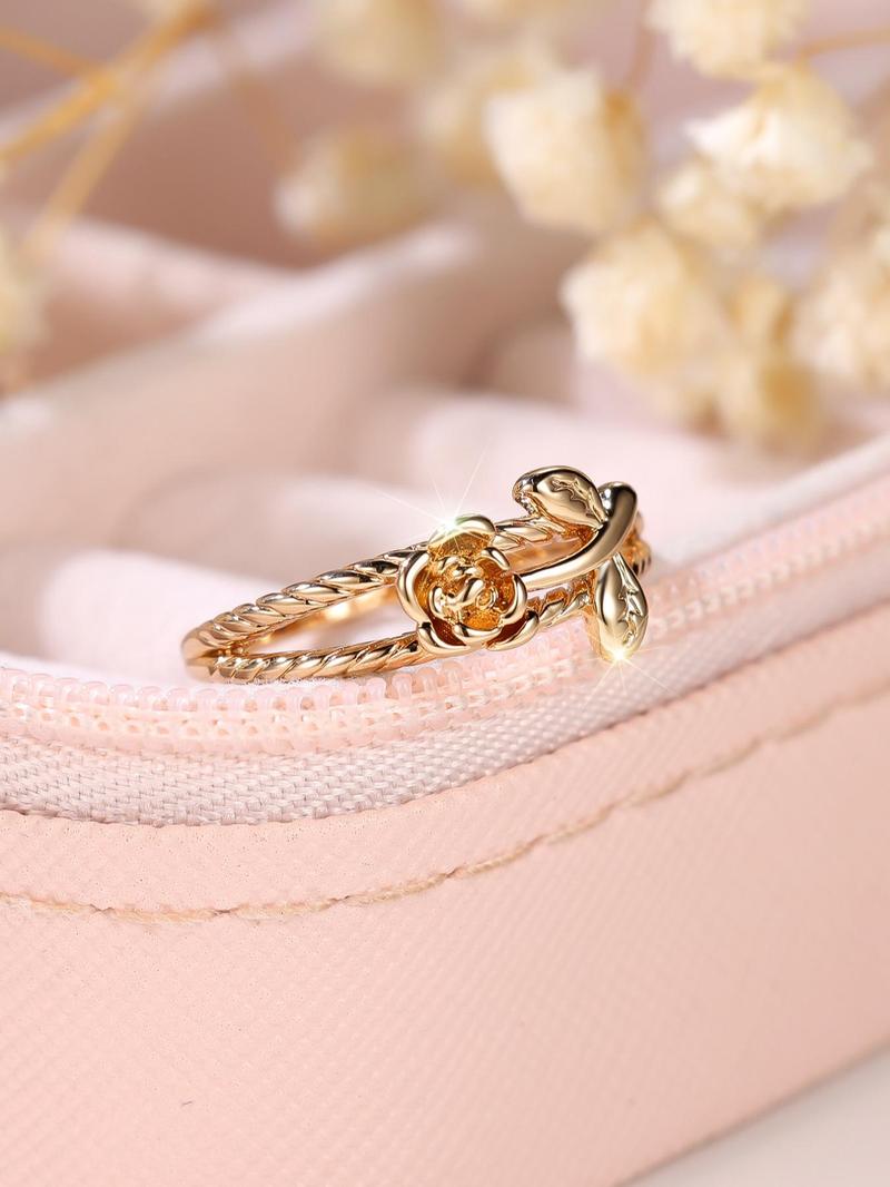 2024 Summer Women's Vintage Rose Design Promise Ring, Trendy All-match Ring for Daily Decoration, Fashion Exquisite Jewelry for Women As Birthday Gift, Valentine's Day, Gift, Statement Rings