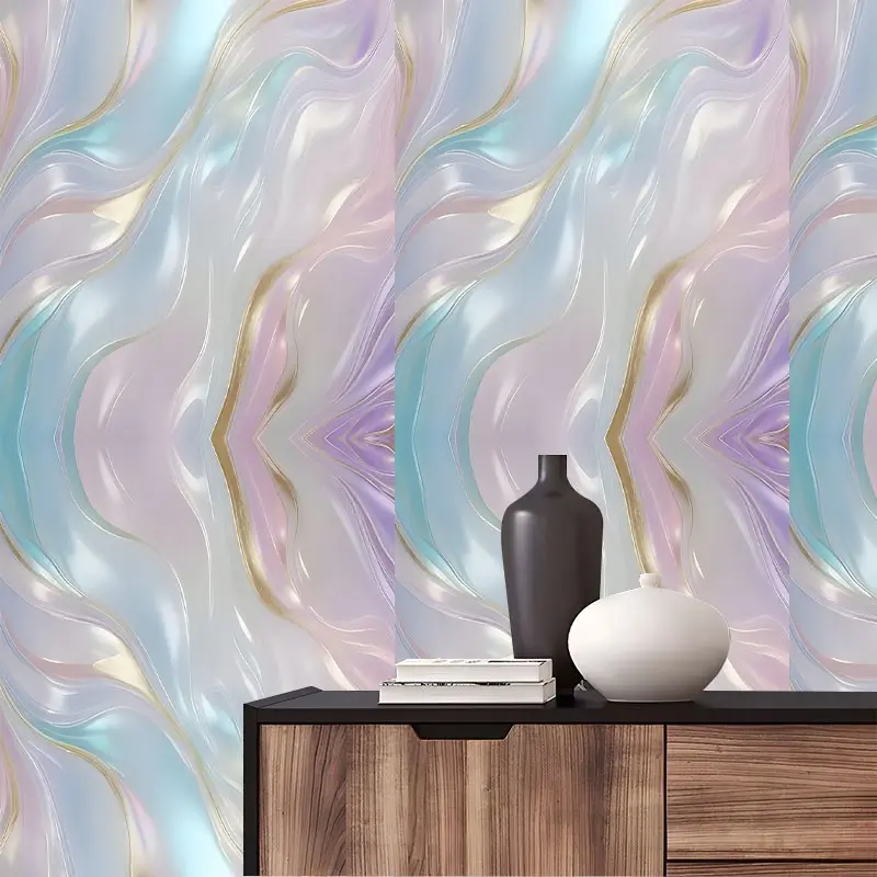 Dreamy Blue Purple Wavy Marble Peel And Stick Wallpaper,Resistant Easy To Clean Self Adhesive Removable,No Residue, Reusable Durable Home Decoration,Suitable For Bedroom,Living Room, All Indoor Decor Surfaces,Perfect Gift for Home Decor Enthusiasts