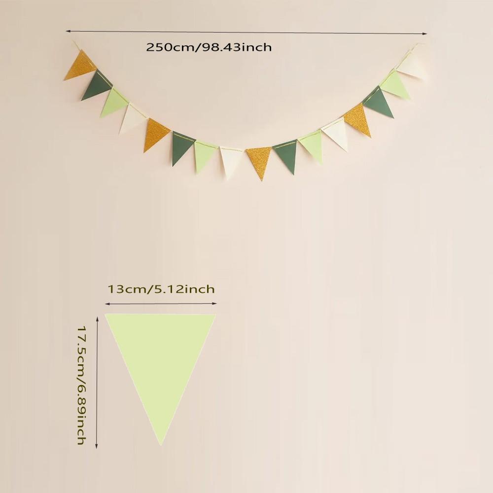 DIY Triangle Pull Flag Birthday Wedding Party Decoration, Colorful Flags Holiday Banner, Kindergarten Classroom Birthday Party Scene Setup