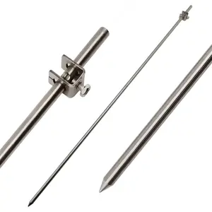 304 Stainless Steel Portable Ground Rod with Ground Wire Clamps, 1 Pack, Ideal for Electric Fences, Antennas, Satellite Dishes & Other Grounding Needs