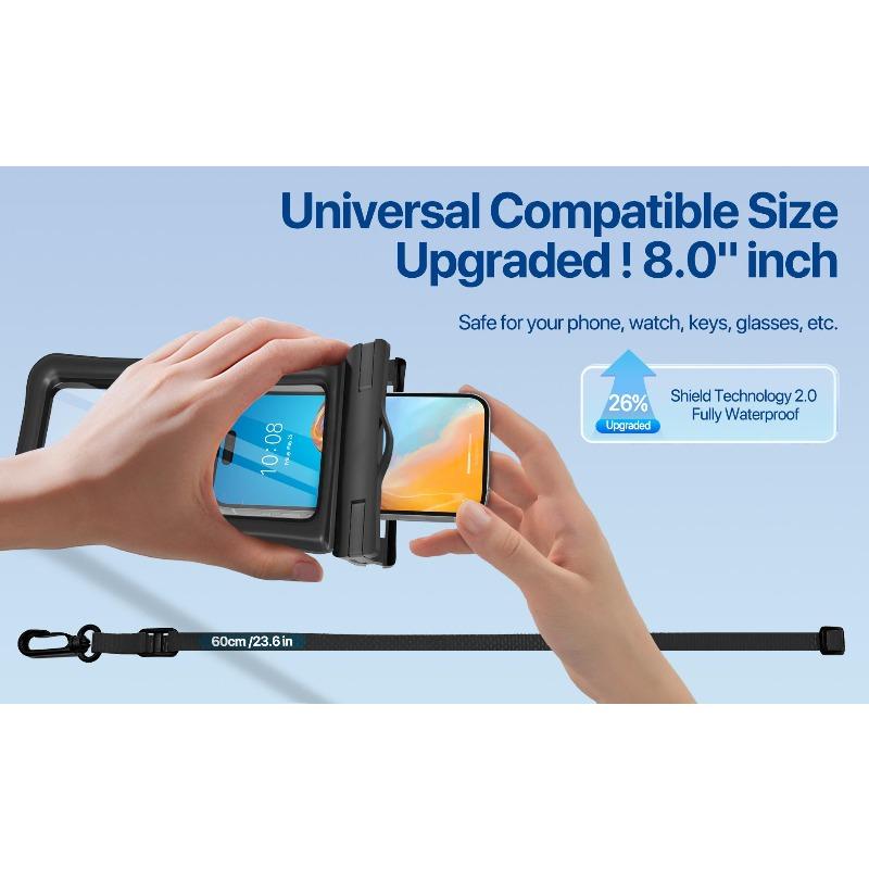 2 Pack Waterproof Phone Pouch with Lanyard, IPX8 Certified Floating Dry Bag, Clear Waterproof Phone Case for iPhone 15 Pro Max Plus, Galaxy S22 S23 Up to 7", Ideal for Beach, Swimming, Diving, Cruise & Outdoor Travel