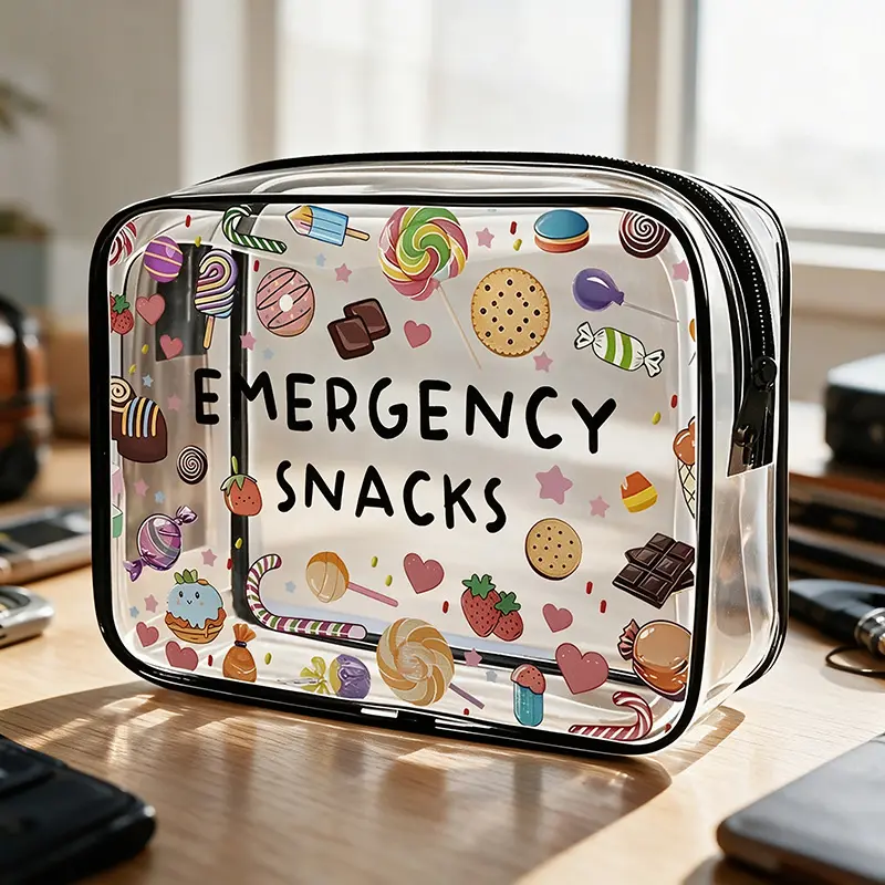 Clear Emergency Multifunctional Storage Bag, Zipper Pouches, Portable Travel Storage Pouch for Snacks, Medicine and Candy, Zipper Space-Saving Bag with Large Capacity, Ideal for Road Trips, Picnics and Daily Snacks, Perfect Gift