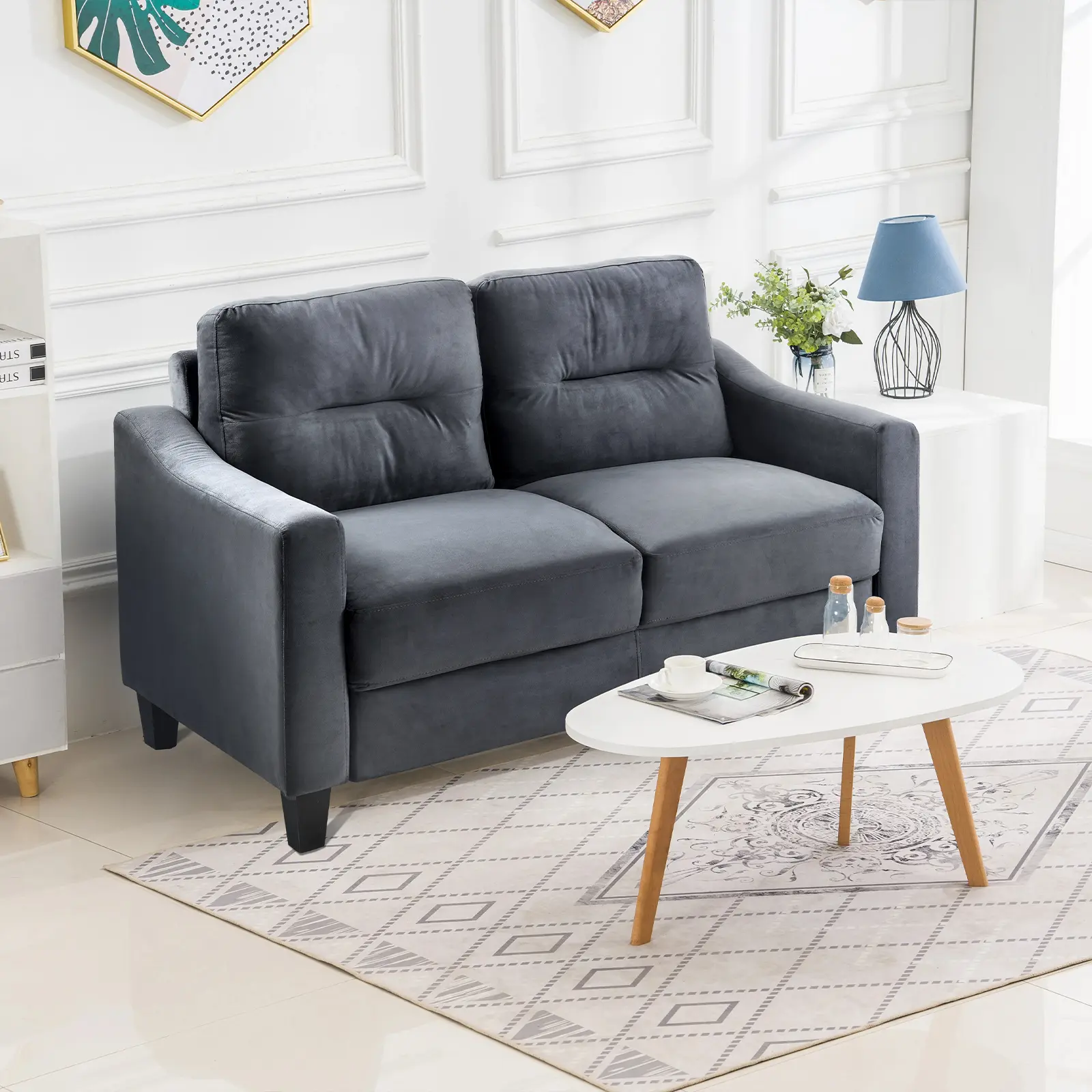 ARCH Comfortable Sectional Couch and Sofa for Living Room Bedroom Office Small Space Multiple Size Options Upholstered Fabric Sofa Set with Cushions, Living Room Furniture for Apartment, Lounge, Family Room, Office and Home Seating