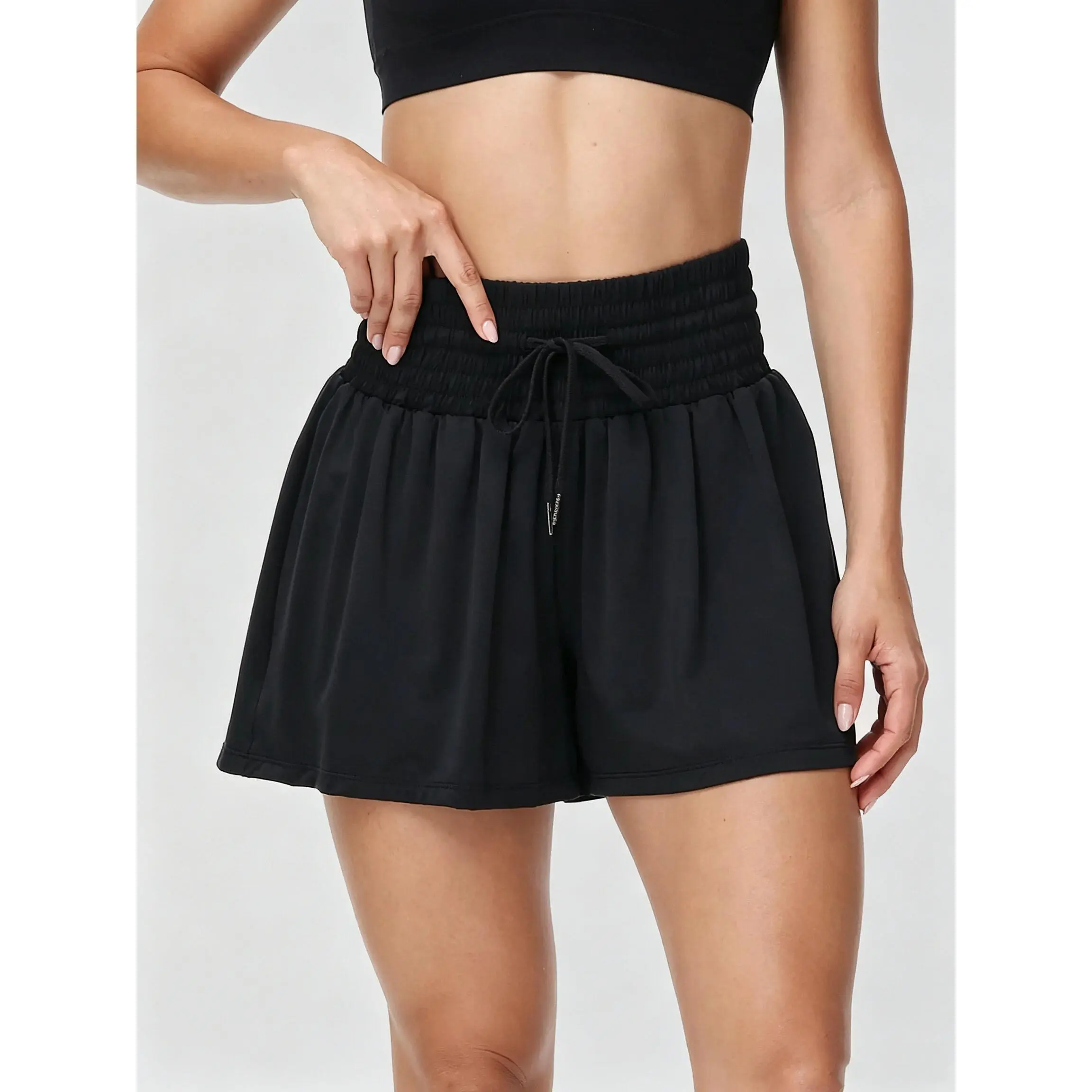 2-in-1 High-Waisted  Flowy Athletic Shorts for Women Gym Workout Running Lounge Pants with Pockets Elastic Drawstring Cute Clothes Summer Outfits Sportswear Hiking Exercise Cycling Outdoor
